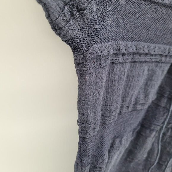 Denim & supply Ralph Lauren Womens XL navy blue blouse semi sheer lace detail - Picture 2 of 10